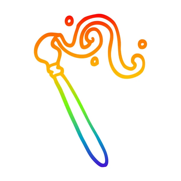 Linea gradiente arcobaleno disegno pennello cartone animato — Vettoriale Stock