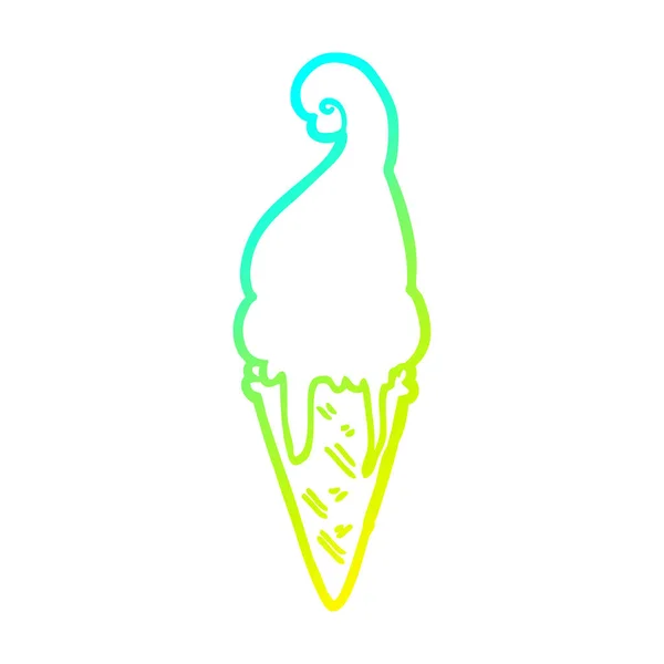 冷梯度线绘制卡通冰淇淋 — 图库矢量图片