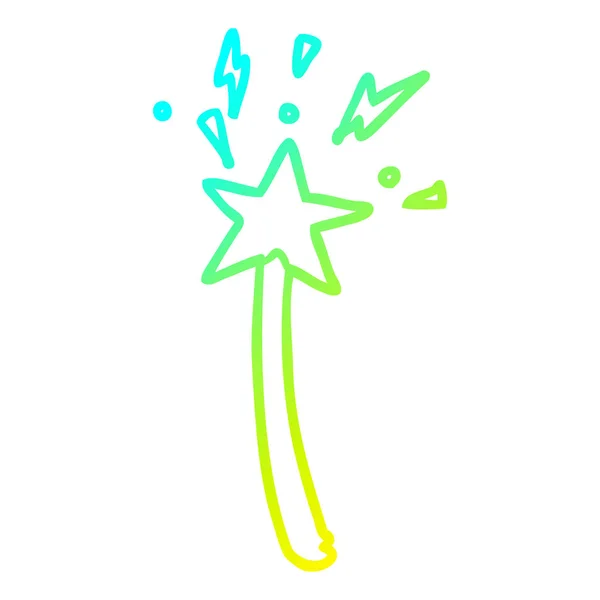 Koude gradiënt lijntekening Magic Star wand — Stockvector