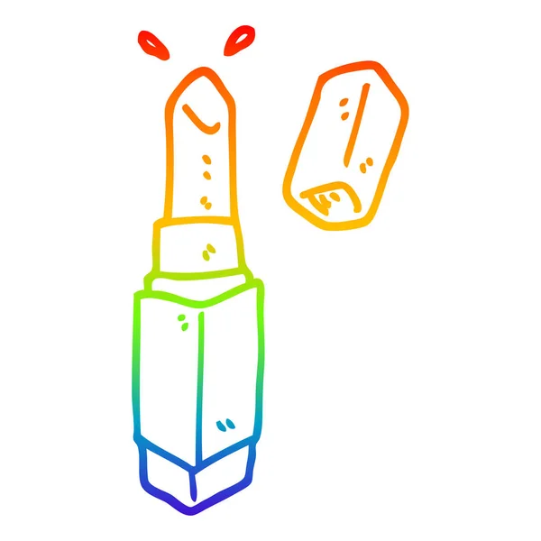 Linea gradiente arcobaleno disegno cartone animato rossetto — Vettoriale Stock