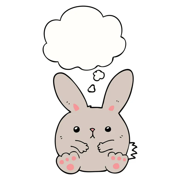 Cartoon rabbit and thought bubble — Stock Vector