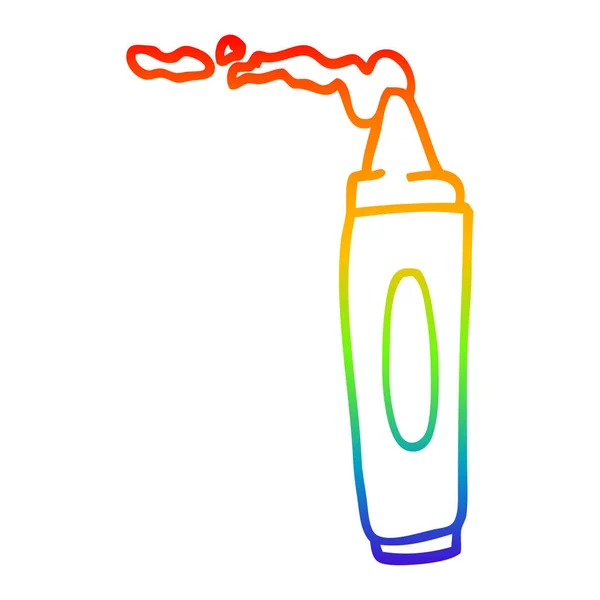 Línea de gradiente arco iris dibujo dibujos animados para colorear crayón — Vector de stock