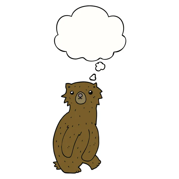 Sarjakuva karhu ja ajatus kupla — vektorikuva