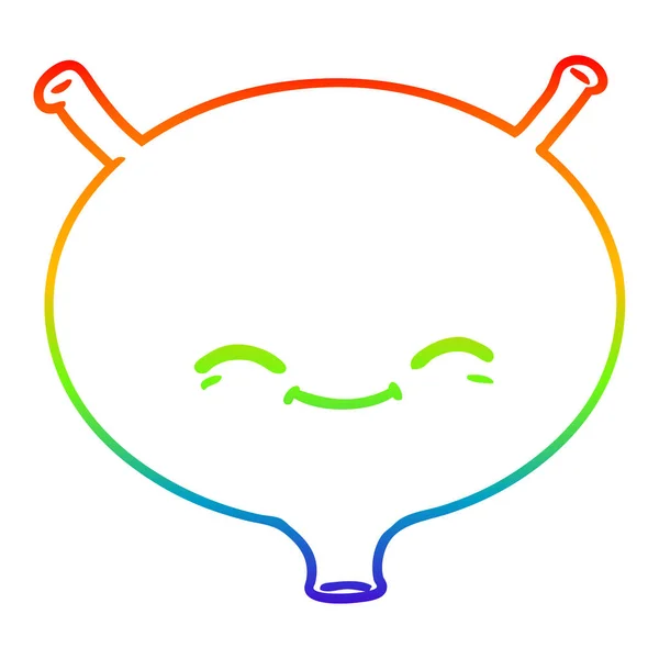Rainbow gradient linje ritning tecknad blåsa — Stock vektor