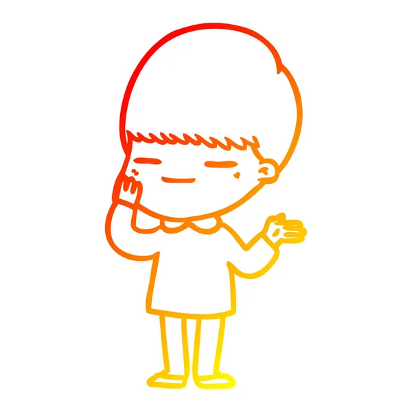 暖かいグラデーションライン描画漫画スマッグ少年 — ストックベクタ