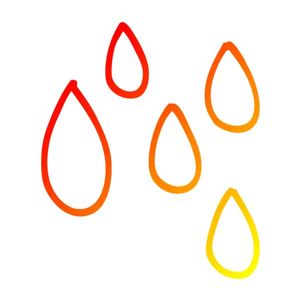 暖梯度线绘制卡通雨滴 — 图库矢量图片