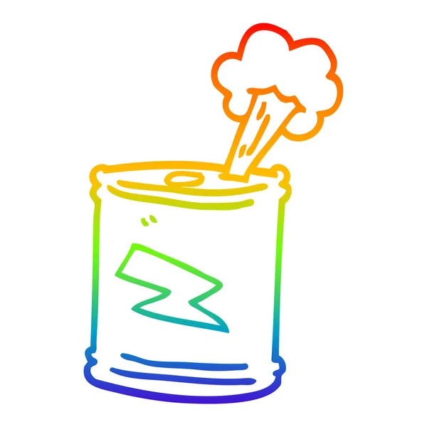 Duhový gradient čára kresba kreslená nápoje — Stockový vektor