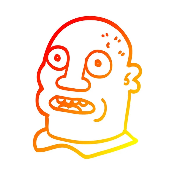 Chaud gradient ligne dessin dessin dessin animé tête homme — Image vectorielle