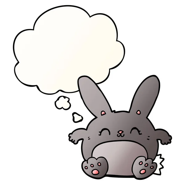 Kreslený králíček a myšlenková bublina v hladkém stylu přechodu — Stockový vektor