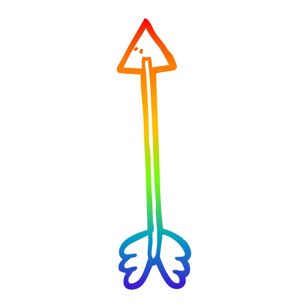 Arco-íris linha gradiente desenho cartoon seta — Vetor de Stock