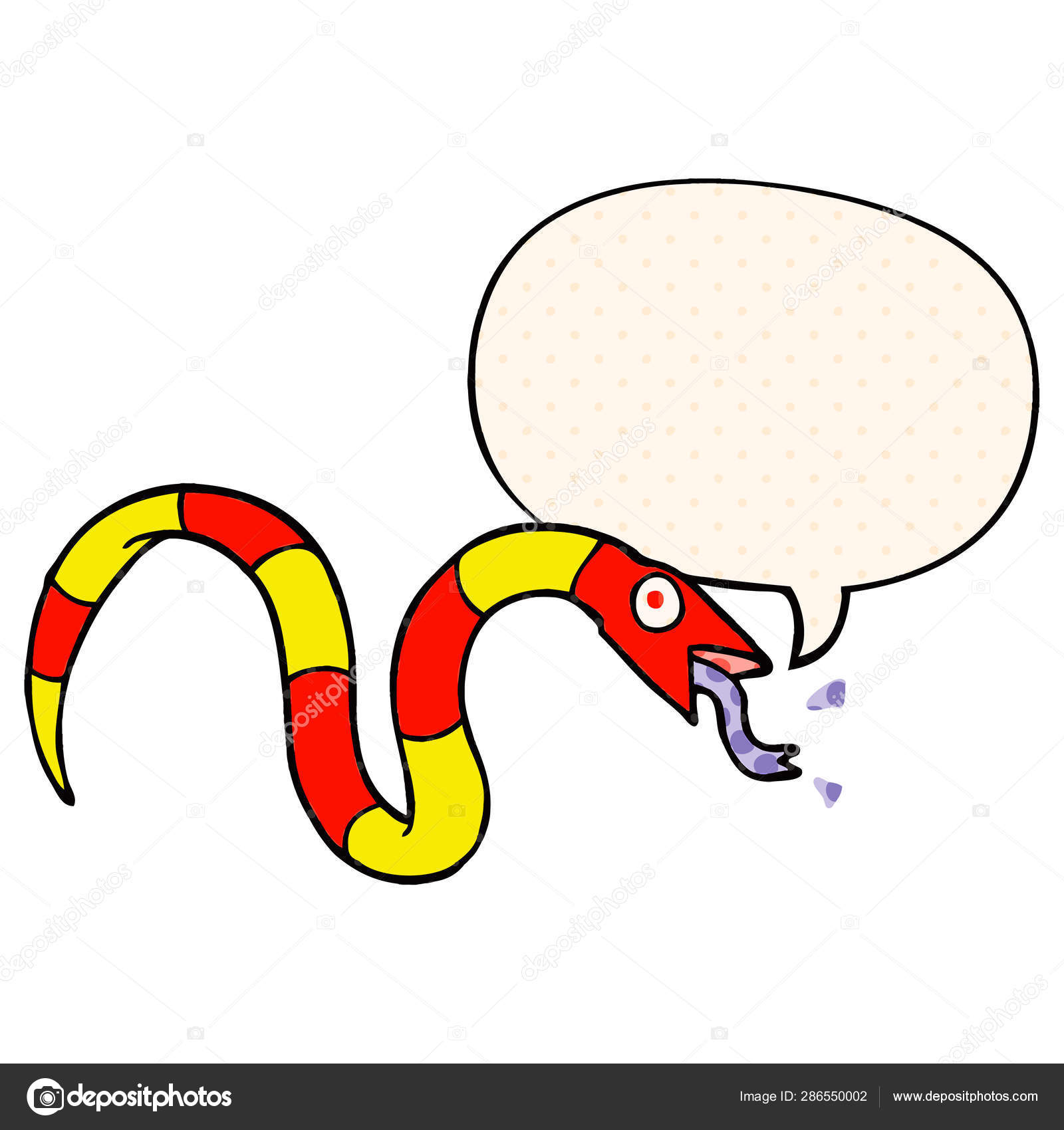 Comic cartoon hissing snake Vector Art Stock Images | Depositphotos