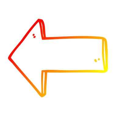 sıcak degrade çizgi çizim karikatür ok