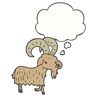 karikatür keçi ve düşünce balonu