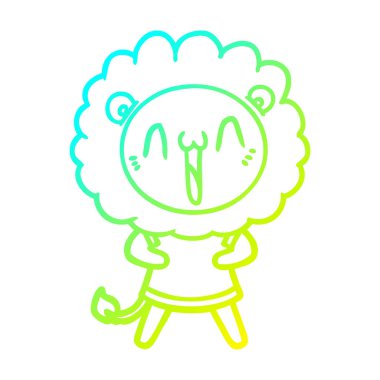 soğuk degrade çizgi çizim mutlu karikatür aslan