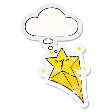 çizgi film çekim yıldız ve sıkıntılı yıpranmış st olarak kabarcık düşünce