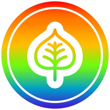 gökkuşağı spektrumunda doğal yaprak dairesel