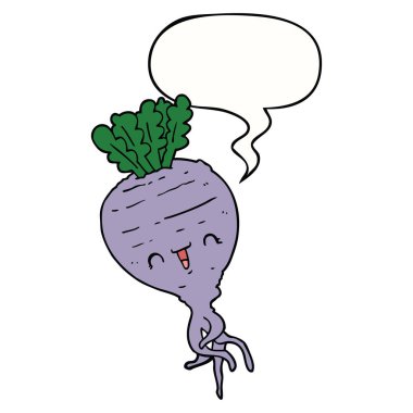 karikatür şalgam ve konuşma balonu