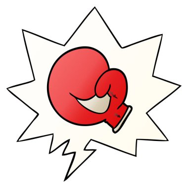 pürüzsüz degrade tarzında boks eldiven karikatür ve konuşma balonu