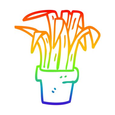 gökkuşağı gradyan çizgi çizim karikatür kapalı bitki