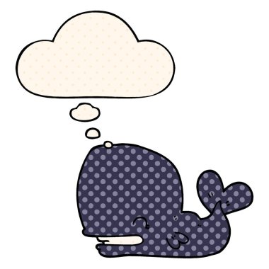 çizgi film balina ve çizgi roman tarzında düşünce balonu