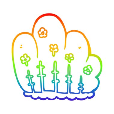 gökkuşağı gradyan çizgi çizim karikatür çit