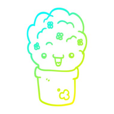 soğuk degrade çizgi çizim karikatür çalı tencerede