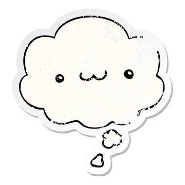 mutlu karikatür ifade ve sıkıntılı yıpranmış olarak kabarcık düşünce