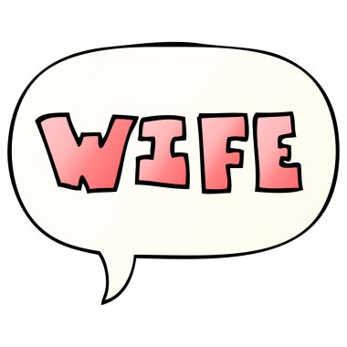 düzgün degrade tarzında karikatür kelime ve konuşma balonu