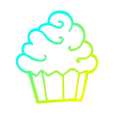 soğuk degrade çizgi çizim karikatür cupcake