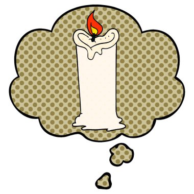 çizgi film mum ve çizgi roman tarzında düşünce balonu