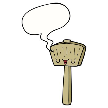 karikatür tokmak ve konuşma balonu