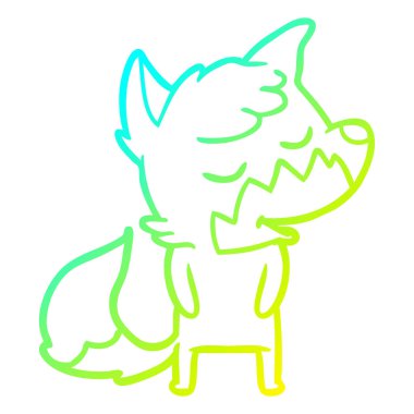 soğuk degrade çizgi çizim dostu karikatür tilki