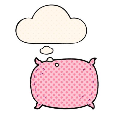 çizgi film yastık ve çizgi roman tarzında düşünce balonu