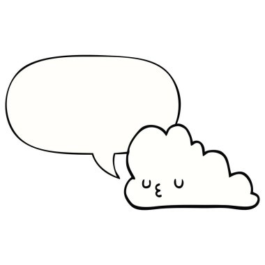 sevimli karikatür bulut ve konuşma balonu