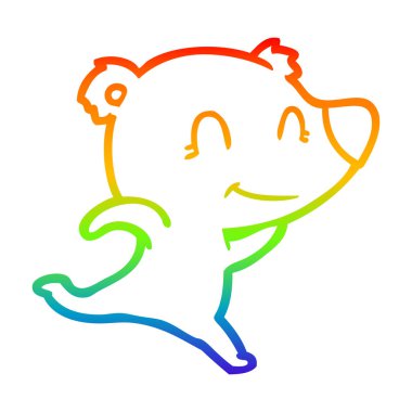 gökkuşağı degrade çizgi çizim dostu ayı çizgi film çalışan