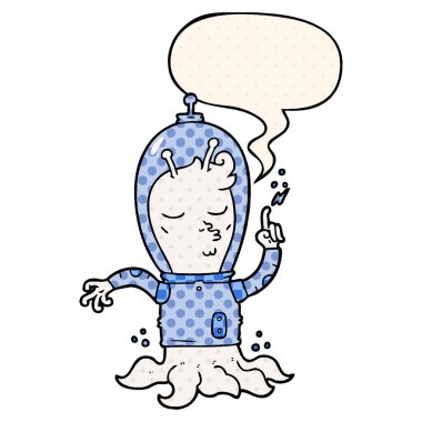 çizgi roman tarzında karikatür yabancı ve konuşma balonu