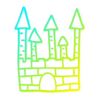 soğuk degrade çizgi çizim karikatür geleneksel kale