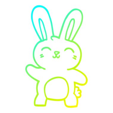 soğuk degrade çizgi çizim karikatür mutlu tavşan