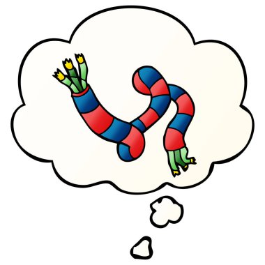 karikatür teknoloji kablo ve pürüzsüz degrade tarzında düşünce balonu