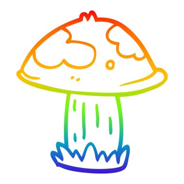 gökkuşağı gradyan çizgi çizim karikatür zehirli toadstool