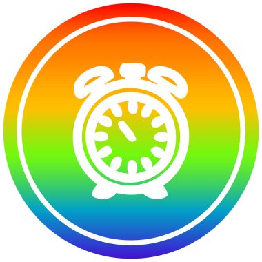 gökkuşağı spektrumlu çalar saat dairesel