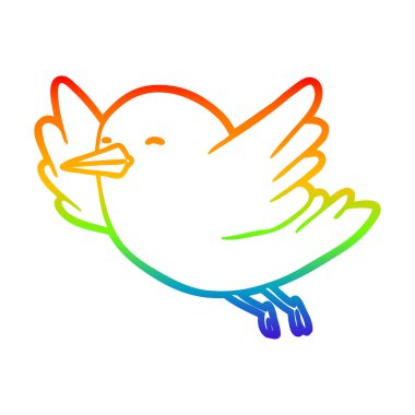 gökkuşağı degrade çizgi uçan kuş çizim