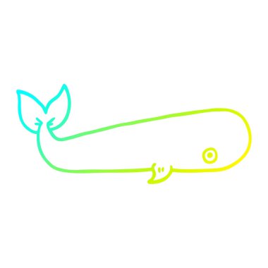 soğuk degrade çizgi çizim karikatür deniz balinası