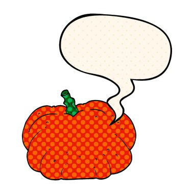 çizgi roman tarzında karikatür kabak ve konuşma balonu