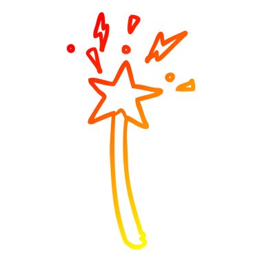 sıcak degrade çizgi çizim sihirli yıldız değnek