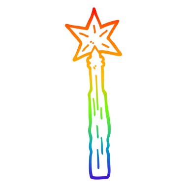 gökkuşağı gradyan çizgi çizim karikatür sihirli değnek