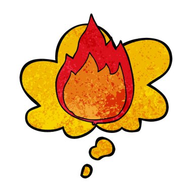 grunge doku desen tarzı karikatür yangın ve düşünce balonu