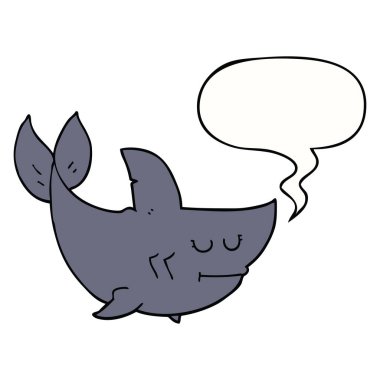 karikatür köpekbalığı ve konuşma balonu