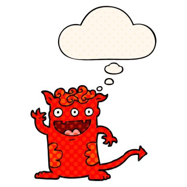 çizgi film cadılar bayramı canavarı ve çizgi roman tarzında düşünce balonu