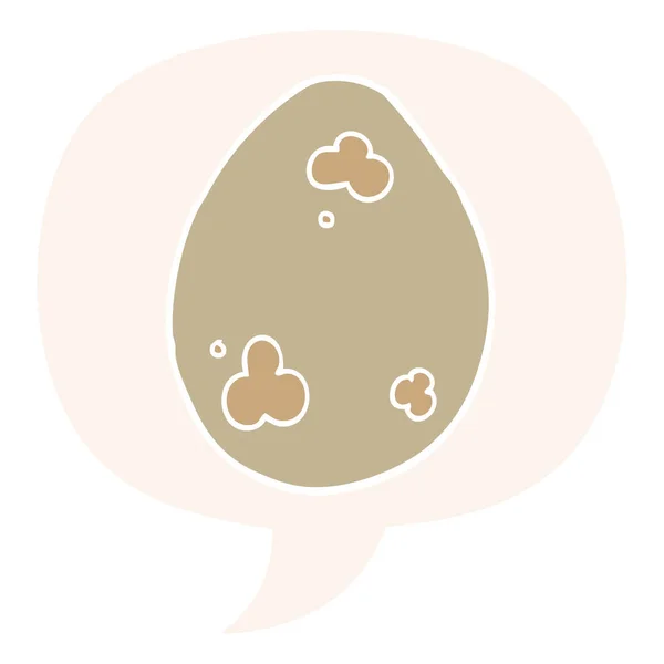 Kreslená bublina pro vejce a řeči v retro stylu — Stockový vektor